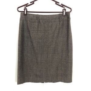 Cabi 388 Plaid Glenn Brown Knit Career Pencil Skirt Women's Size 8